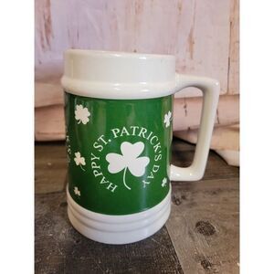 Ceramic cup mug green Happy St Patrick's Day clover Decor figure